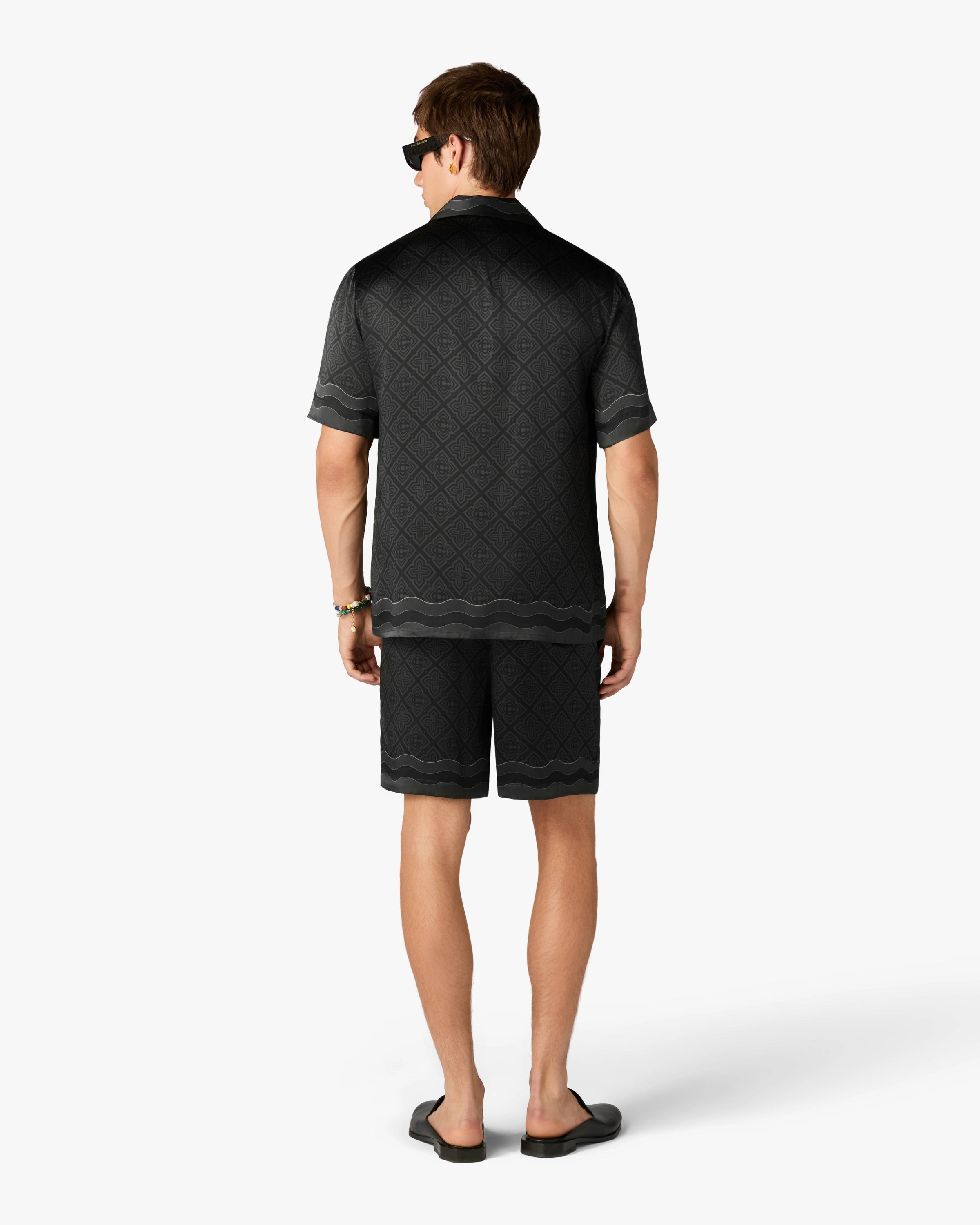 Casablanca Radiating Monogram shorts seta neri