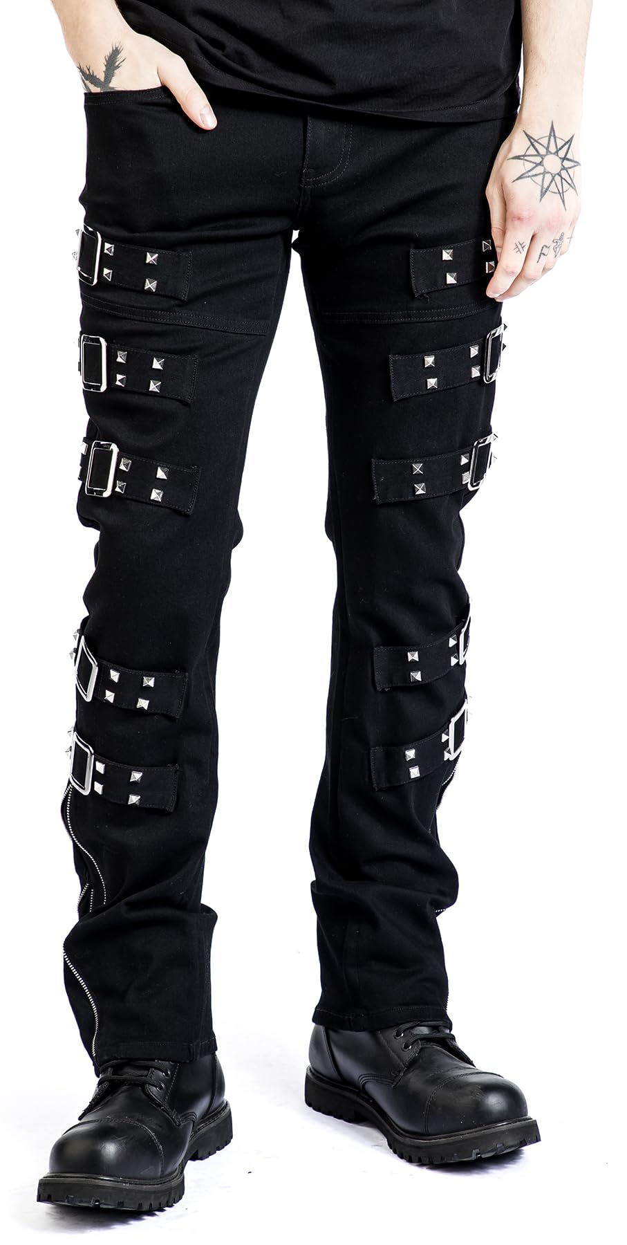 Gothicana by EMP pantaloni neri 33W/34L borchie