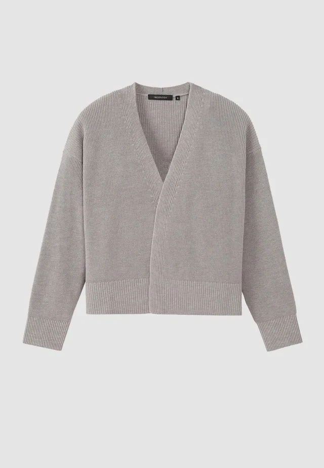 Recolution Moringa cardigan cotone bio greige comodo