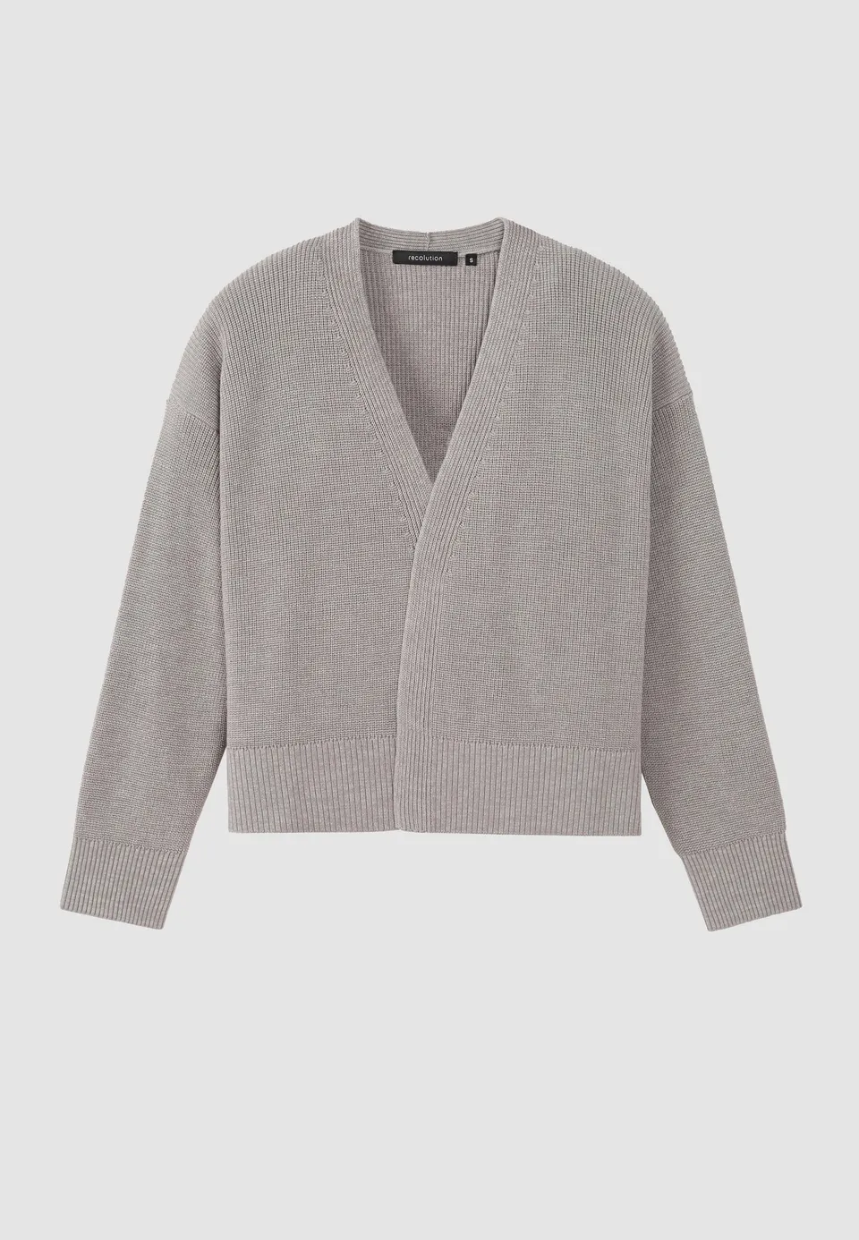 Recolution Moringa cardigan cotone bio greige comodo