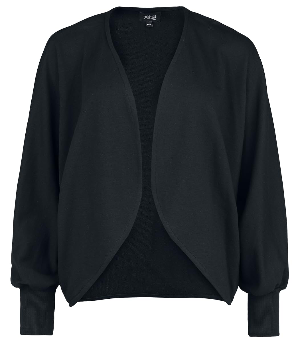 Gothicana by EMP Cardigan Nero Maniche a Pipistrello Donna