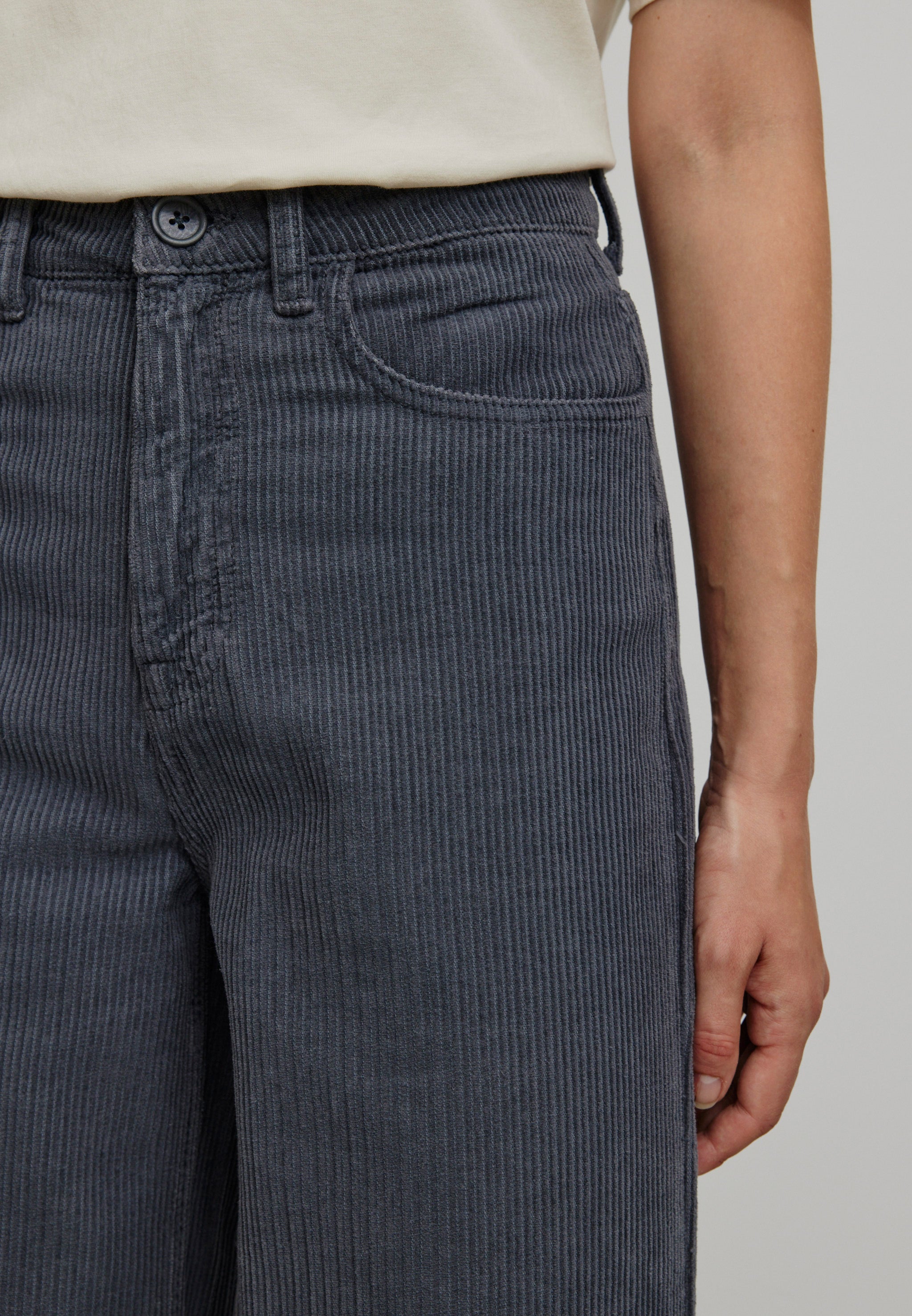 Recolution Erica Corduroy pantaloni donna blu denim velluto