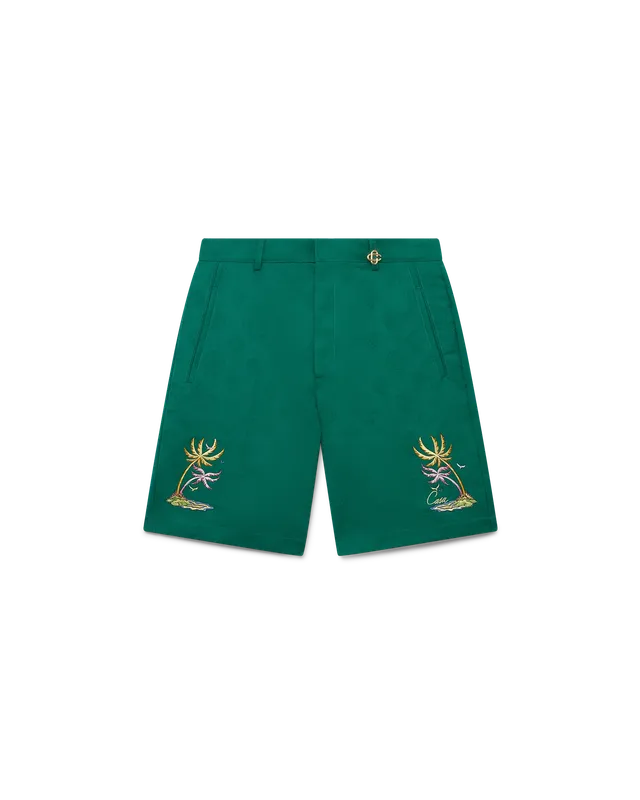 Casablanca Diamond Monogram bermuda verde cotone bio