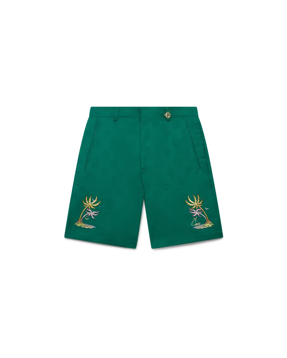 Casablanca Diamond Monogram bermuda verde cotone bio