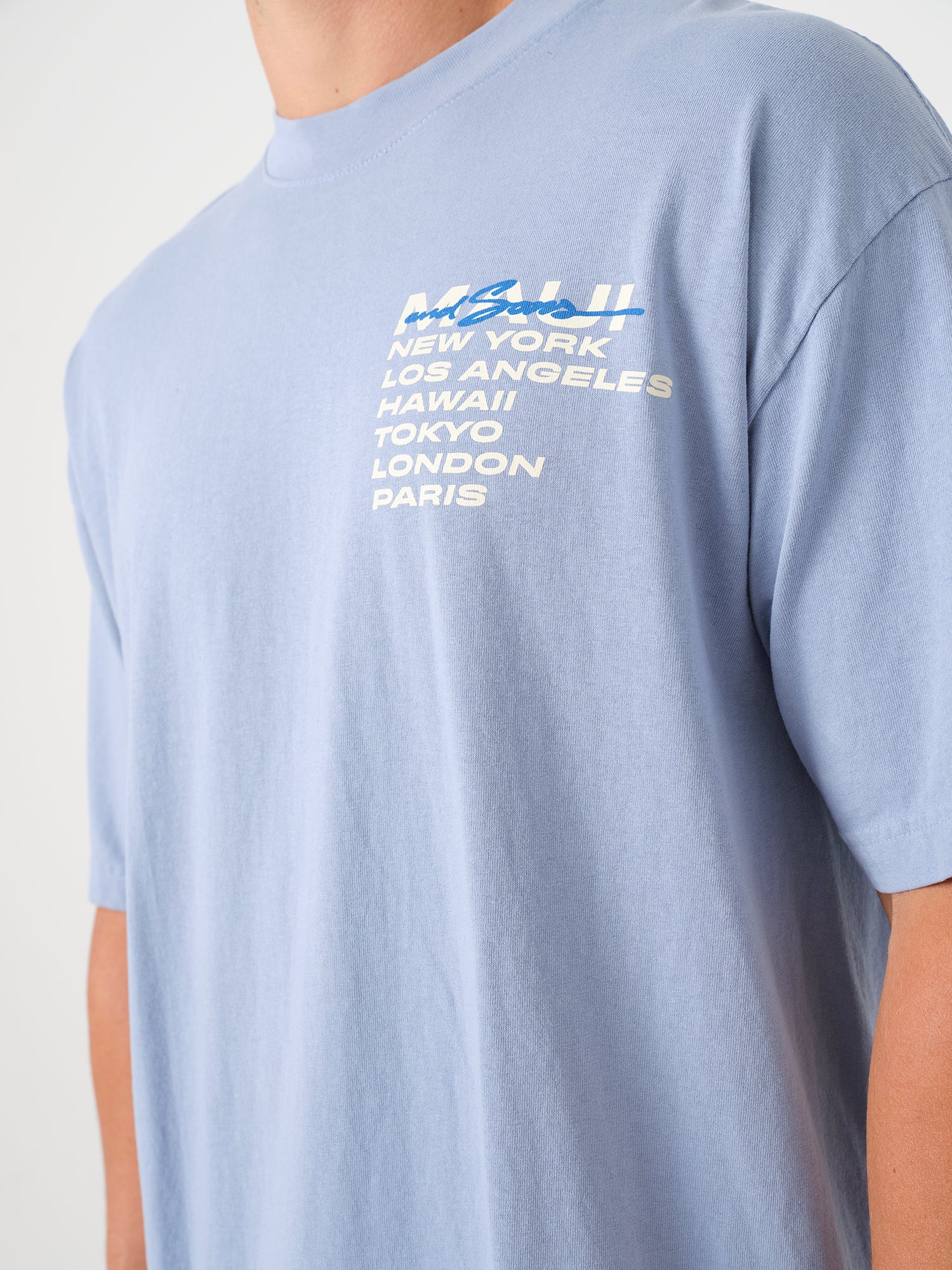 Maui and Sons City Wave maglietta azzurra uomo