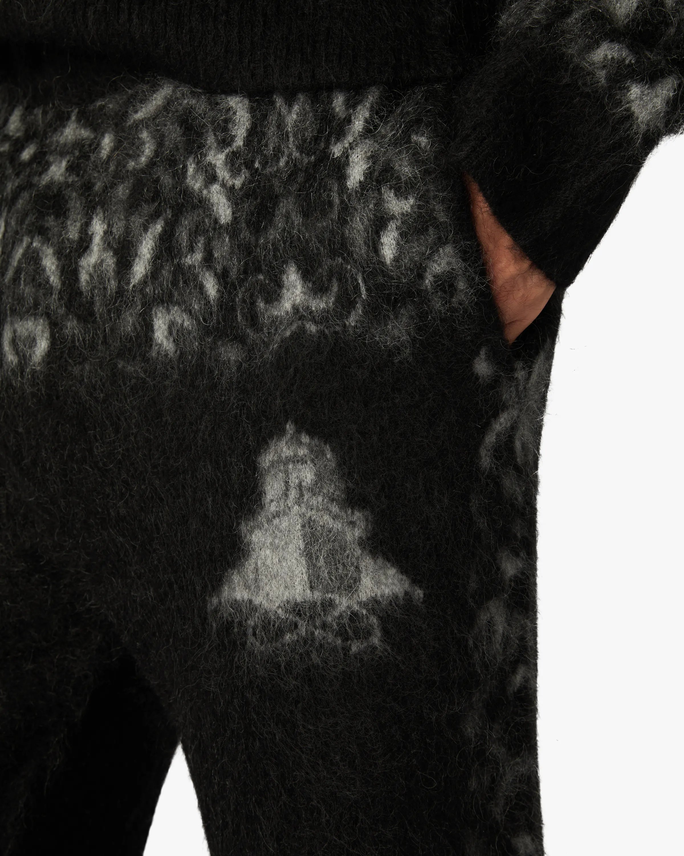 Casablanca Carpet pantaloni uomo neri miscela mohair