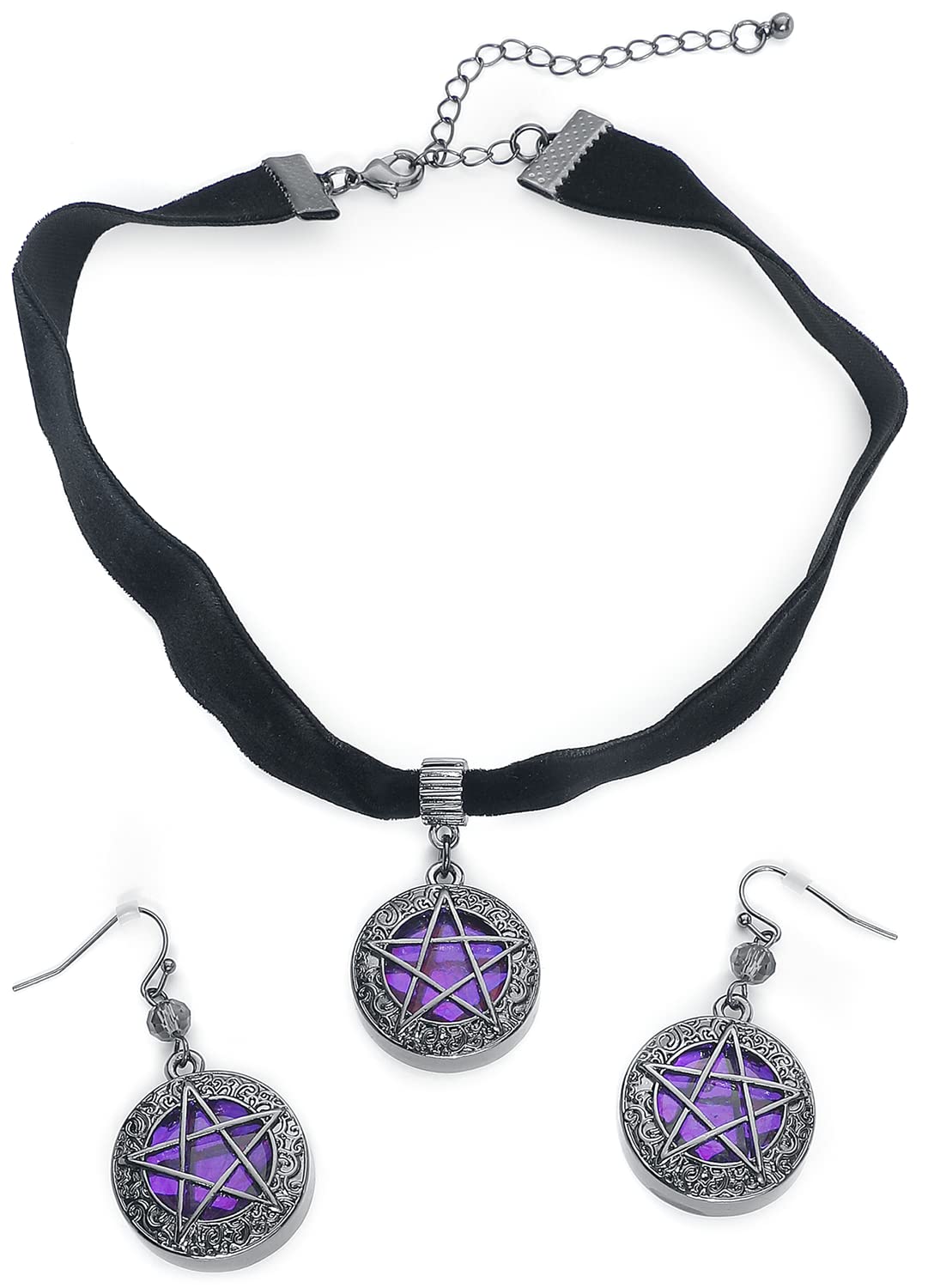 Gothicana by EMP Parure Nera-Lilla Pentacolo intimo gotico