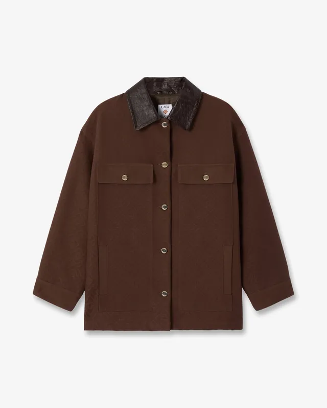 Casablanca Workwear giacca marrone pelle collo S