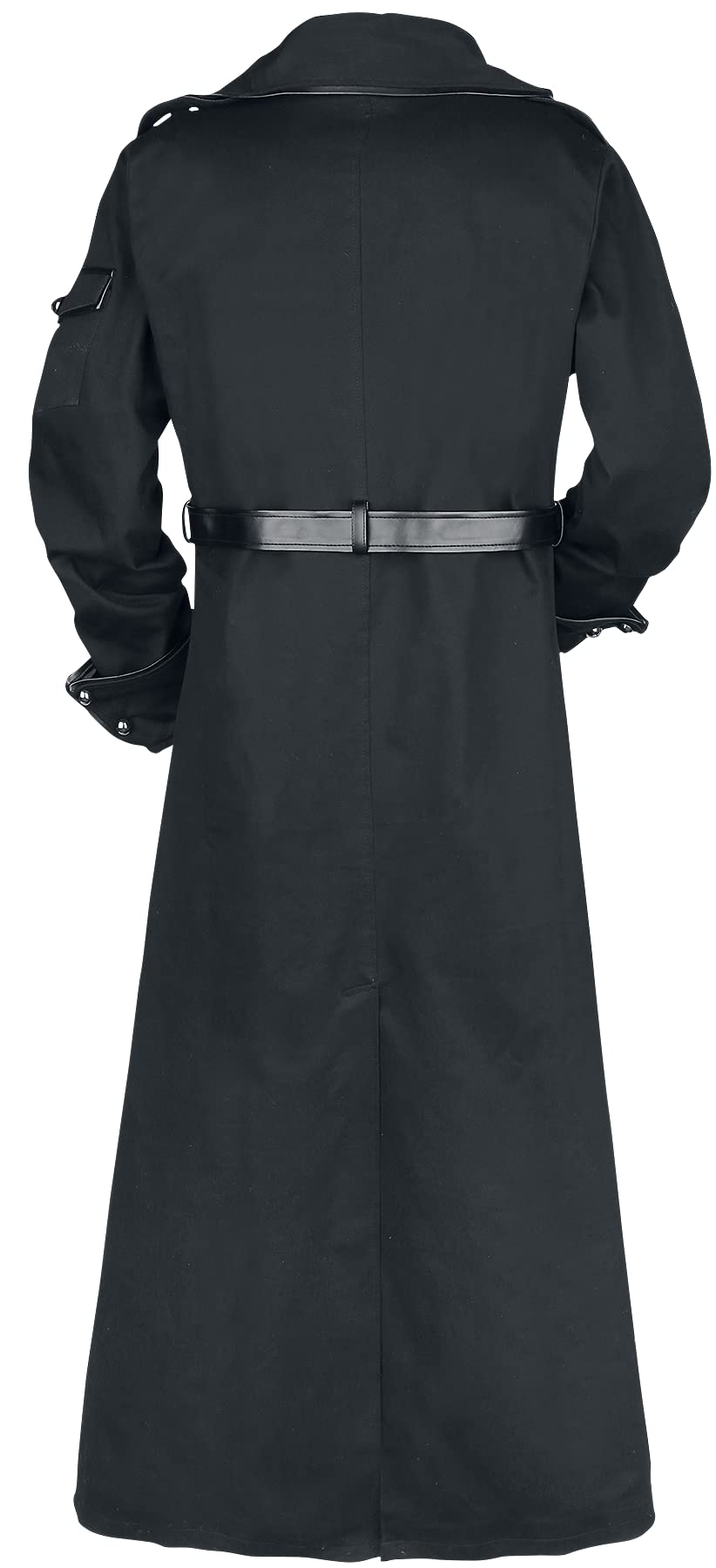 Gothicana by EMP cappotto lungo nero con cintura L