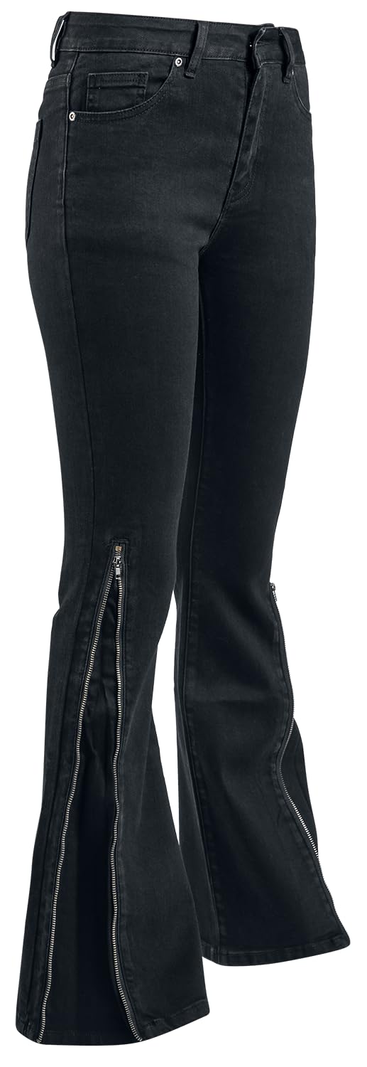 Gothicana by EMP Jeans Boot Cut donna neri 5 tasche