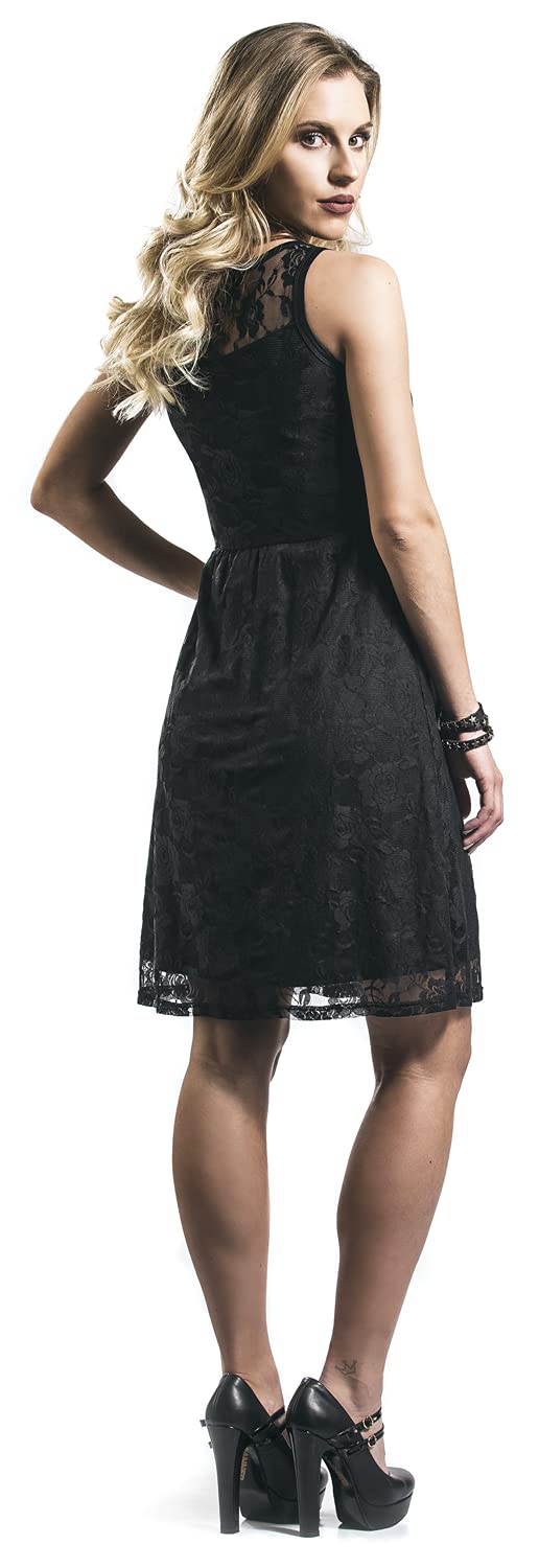 Gothicana by EMP abito donna nero pizzo floreale
