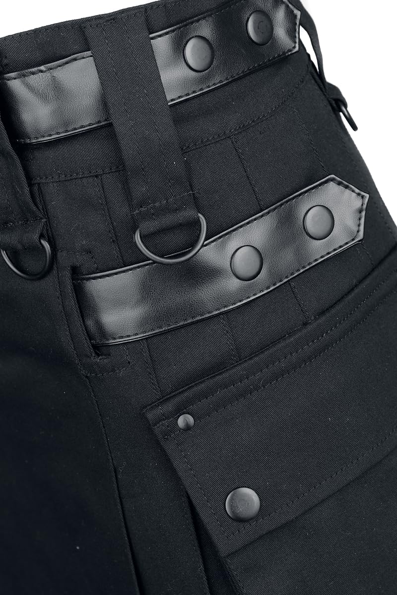 Gothicana by EMP Kilt gonna nera a pieghe fibbia tasche
