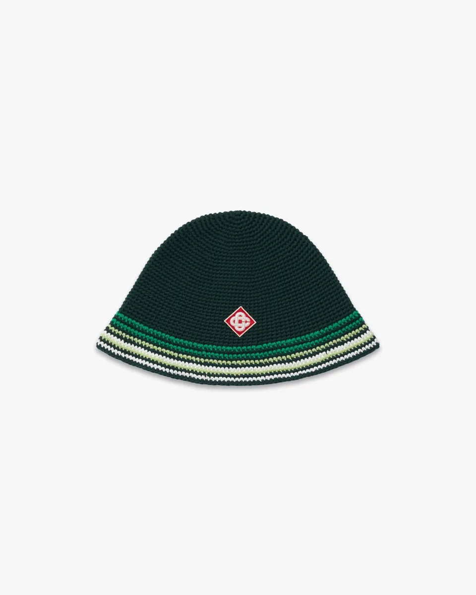 Casablanca Striped cappello crochet verde taglia M/L