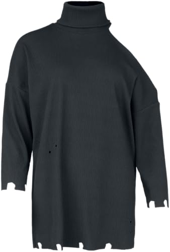 Gothicana by EMP Maglia Nera Maniche Lunghe Look Usurato S