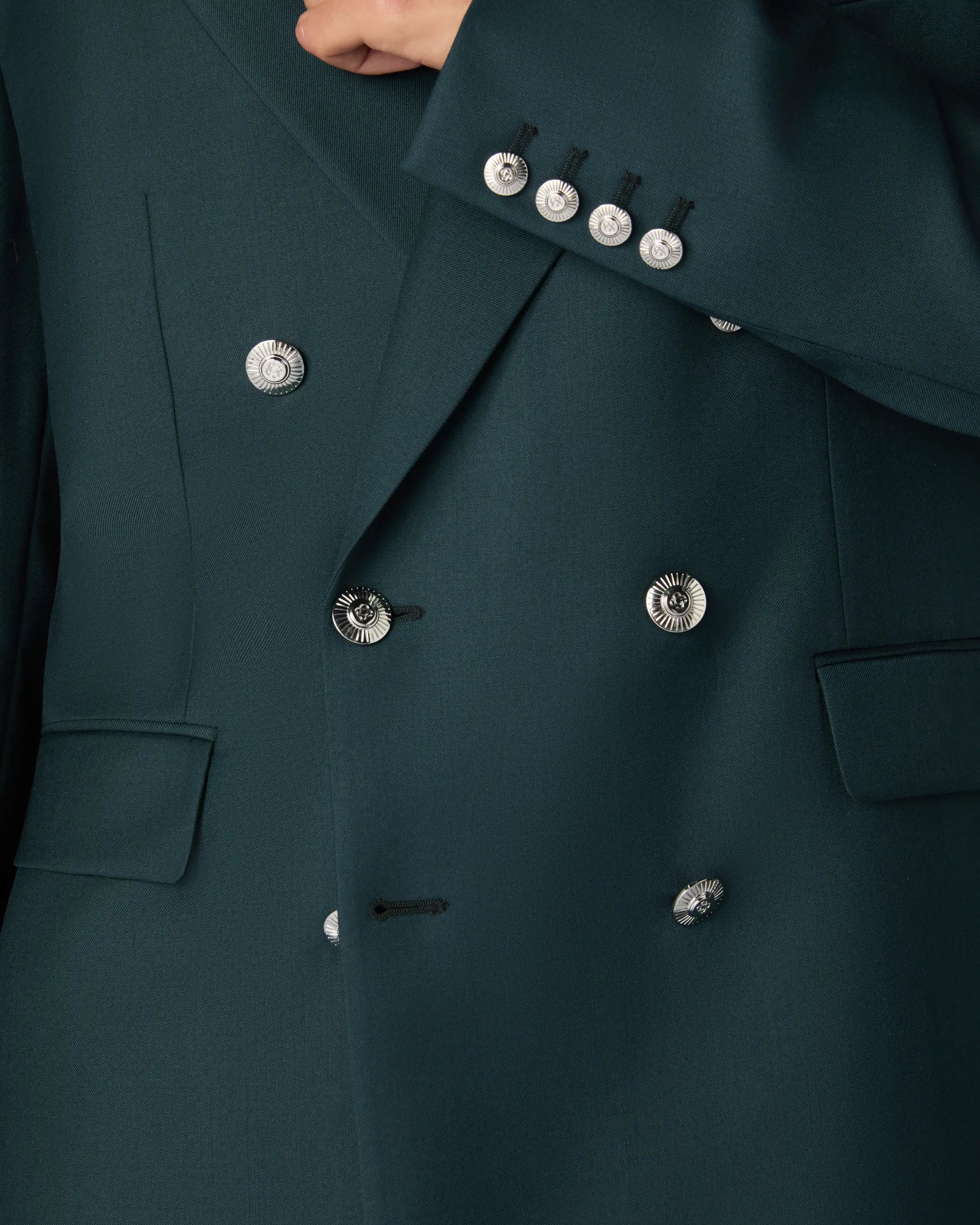 Casablanca Dark Teal Wool Double-Breasted Jacket giacca lana taglia 50