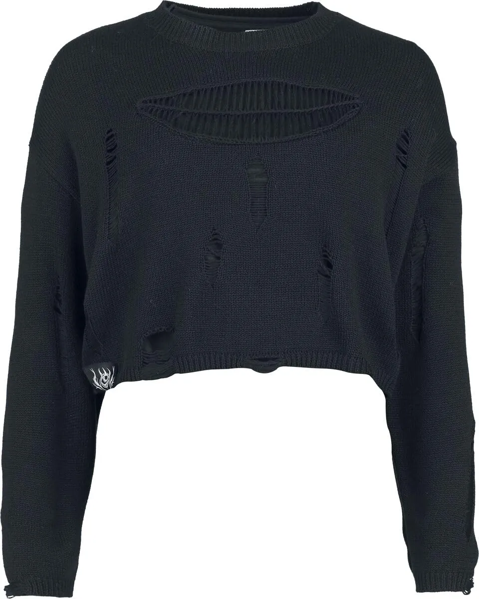 Gothicana by EMP Maglione Nero Destroyed taglia L gotico