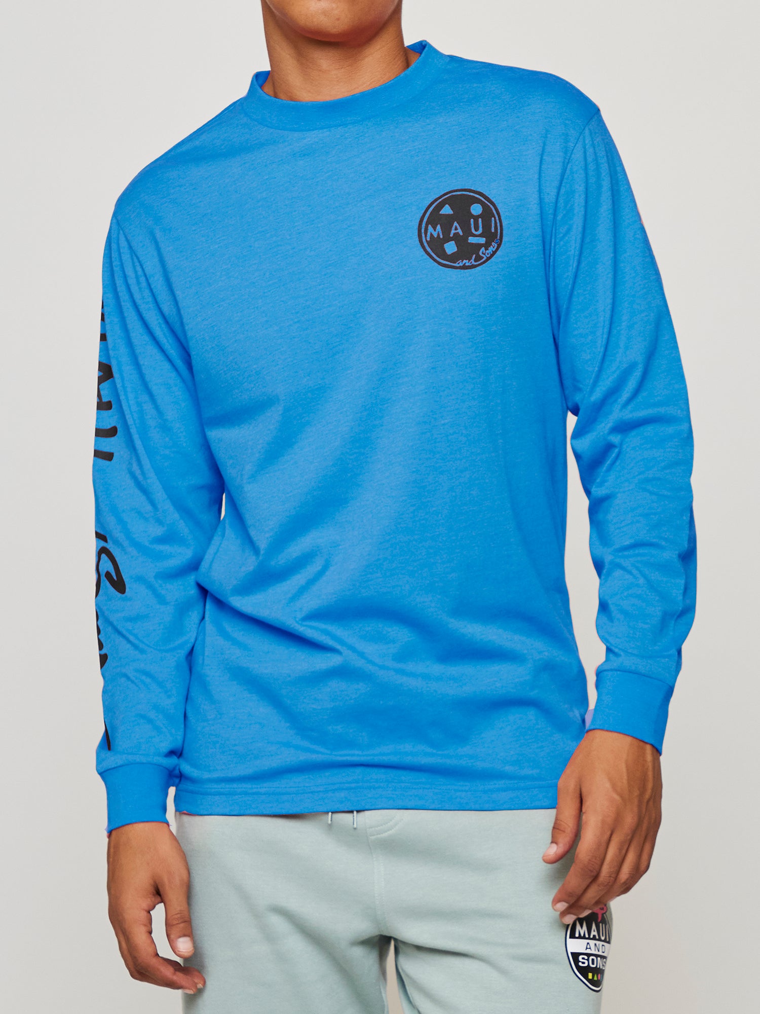 Maui and Sons Shaka maglia manica lunga blu cotone morbido