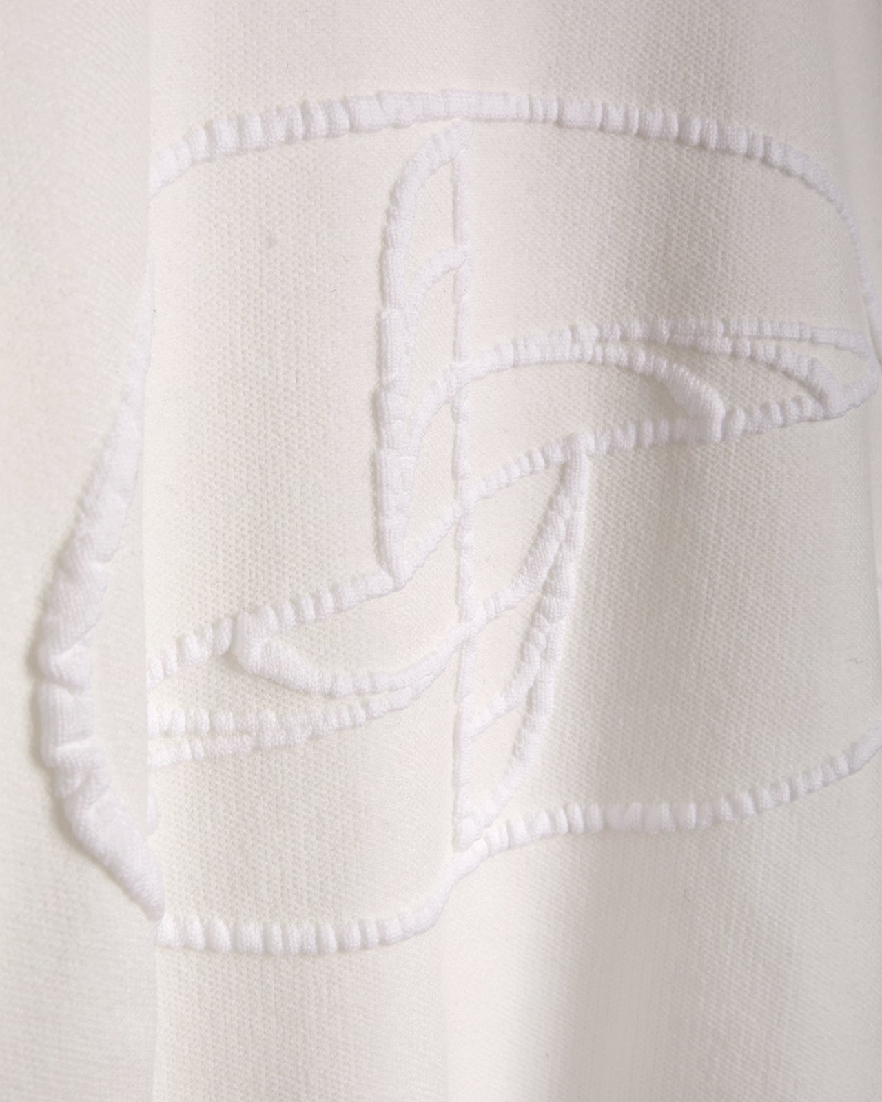Noskra White Knitted Logo felpa bianca girocollo