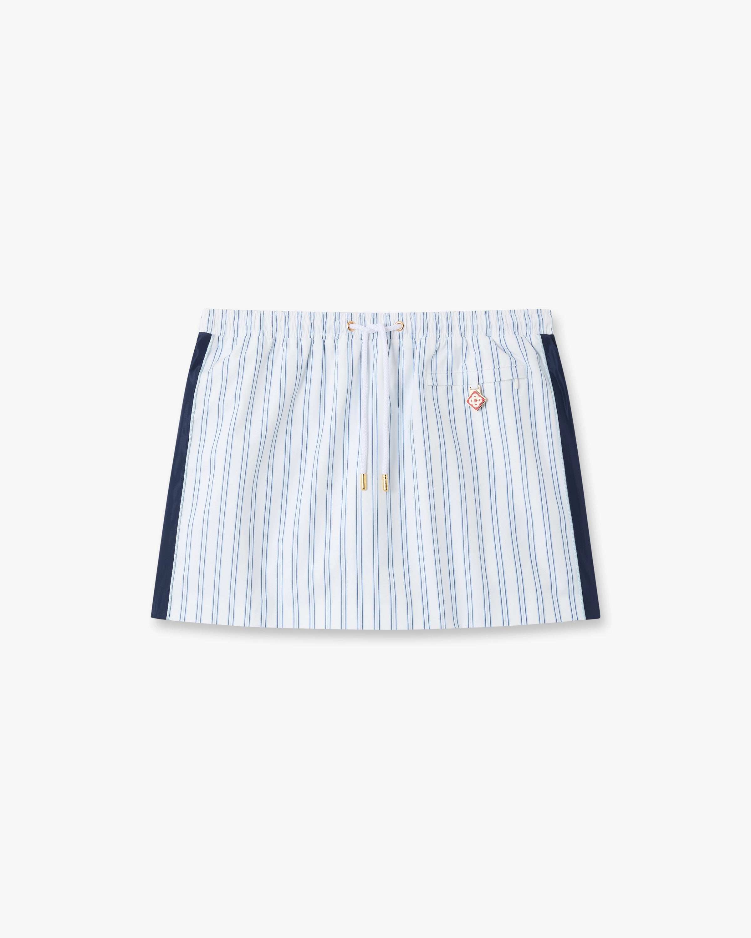 Casablanca Pinstripe minigonna bianco navy cotone linea A