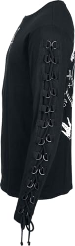 Gothicana by EMP Camicia Nera Allacciata maniche lunghe