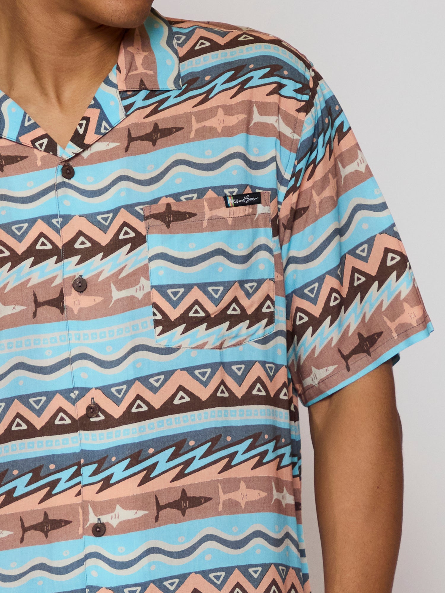 Maui and Sons Stoker camicia manica corta beige rayon