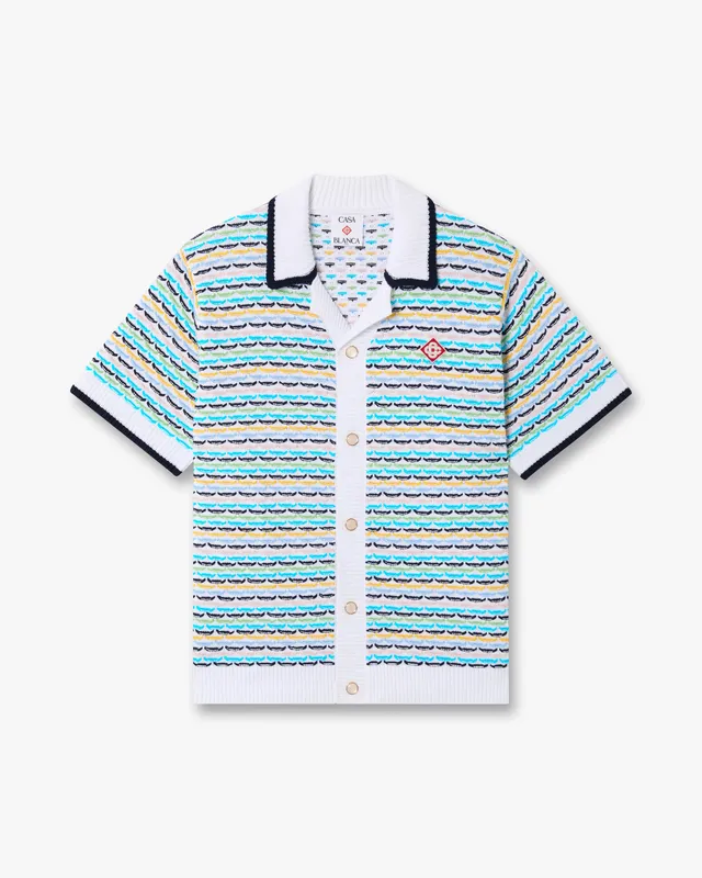 Casablanca Tuck Stitch camicia crochet multicolore