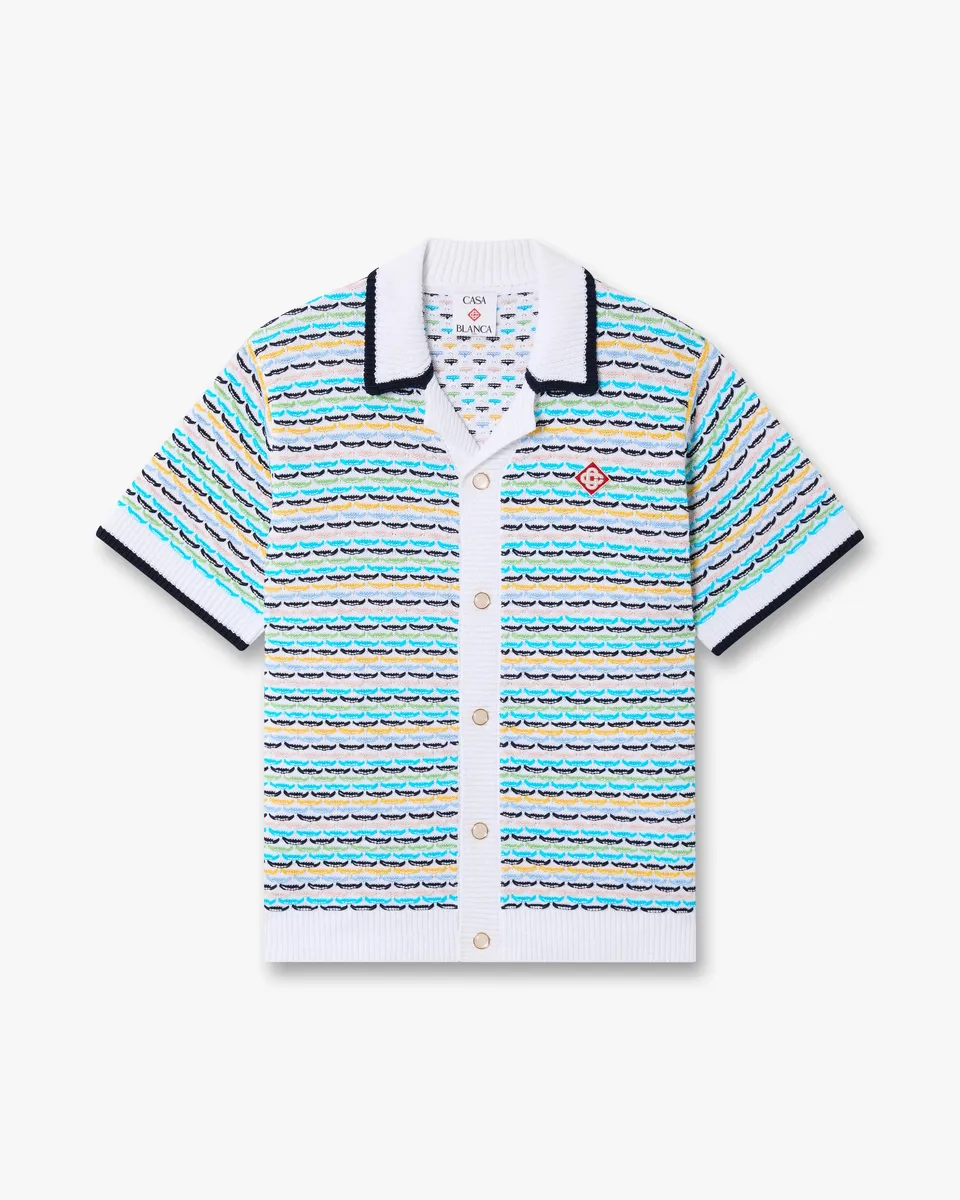 Casablanca Tuck Stitch camicia crochet multicolore