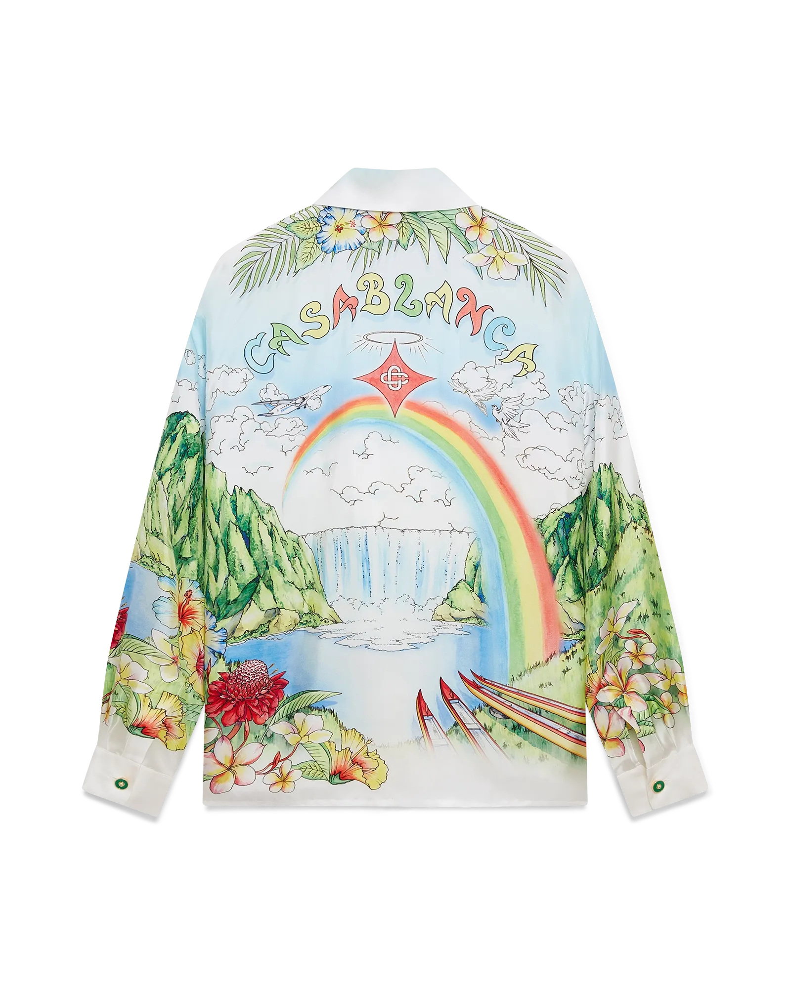 Casablanca Aloha camicia seta maniche lunghe