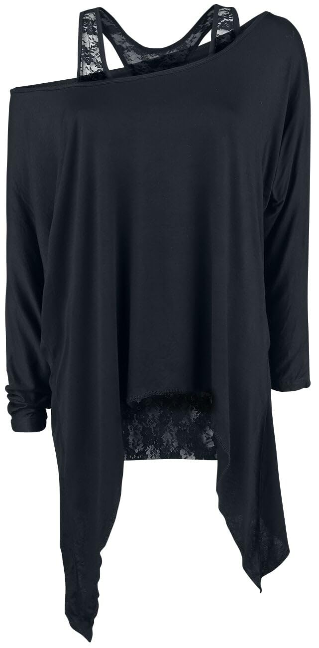 Gothicana by EMP maglia nera doppio strato donna