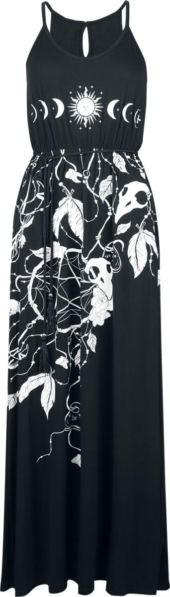 Gothicana by EMP Maxi Abito Nero Morbido Donna Gotico