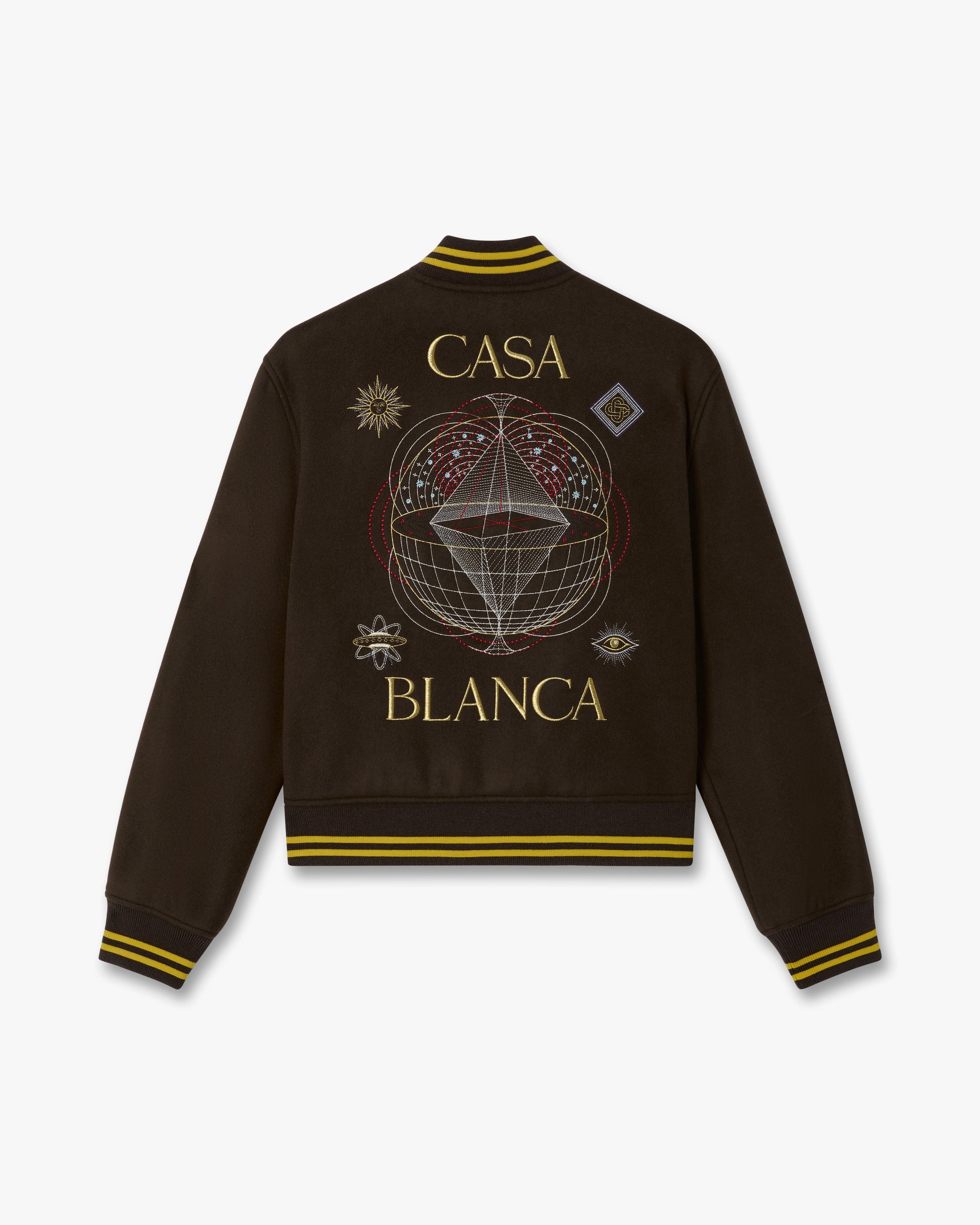 Casablanca Celestial Pyramid Giacca Varsity Marrone Lana