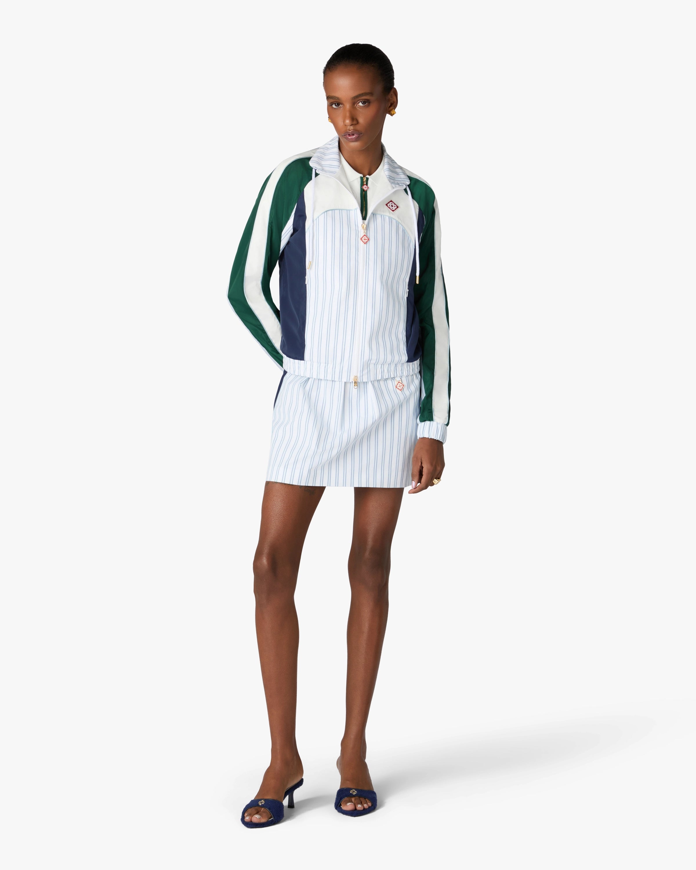 Casablanca Apres Sport Pinstripe Panelled giacca tuta cotone