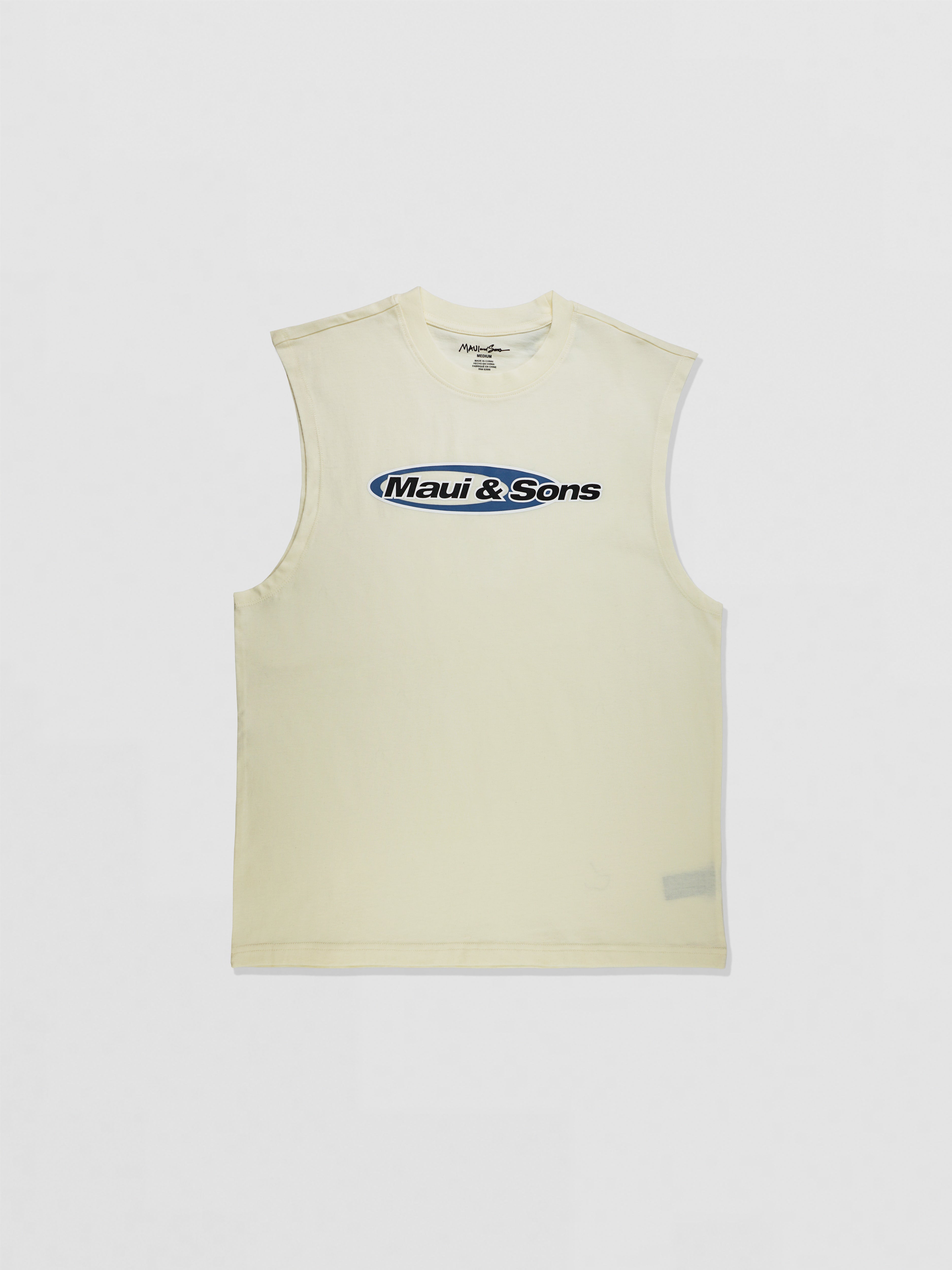 Maui and Sons Flying Disc canotta vaniglia cotone sport
