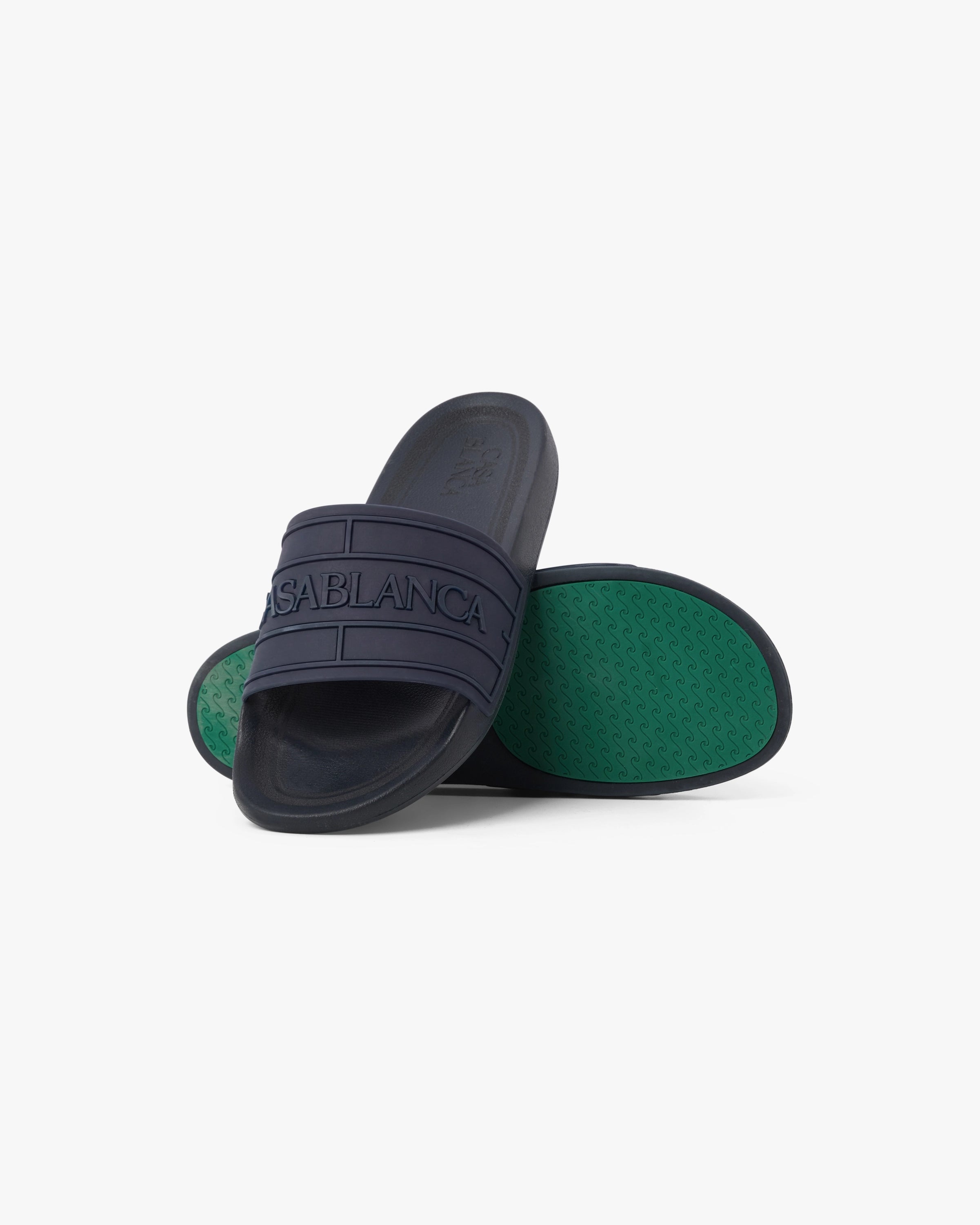 Casablanca Logo Pool Slides ciabatte blu in gomma