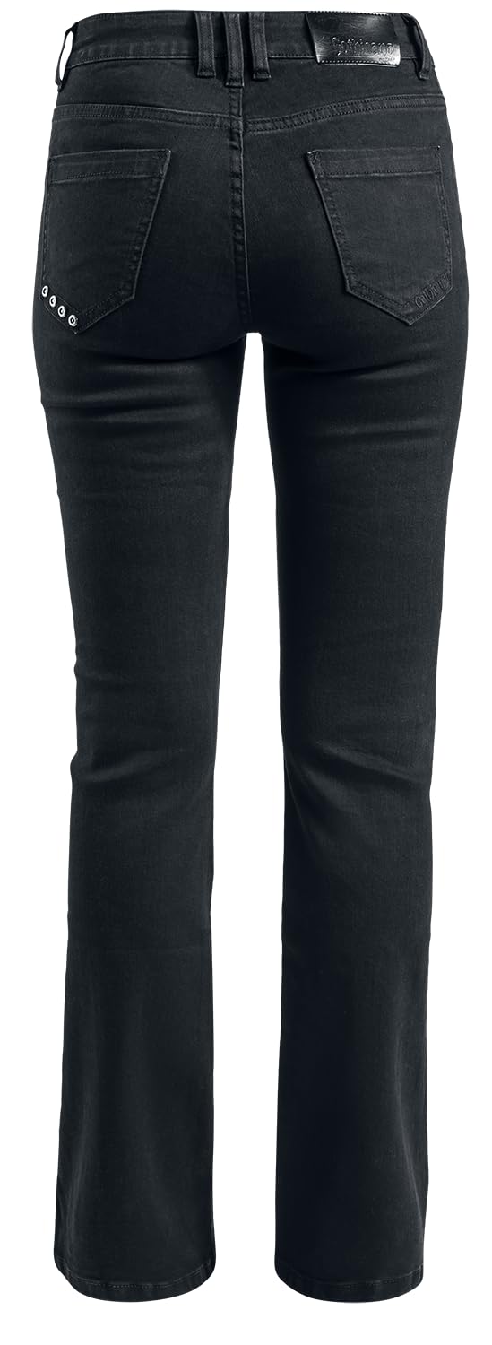 Gothicana by EMP Jeans Boot Cut donna neri 5 tasche