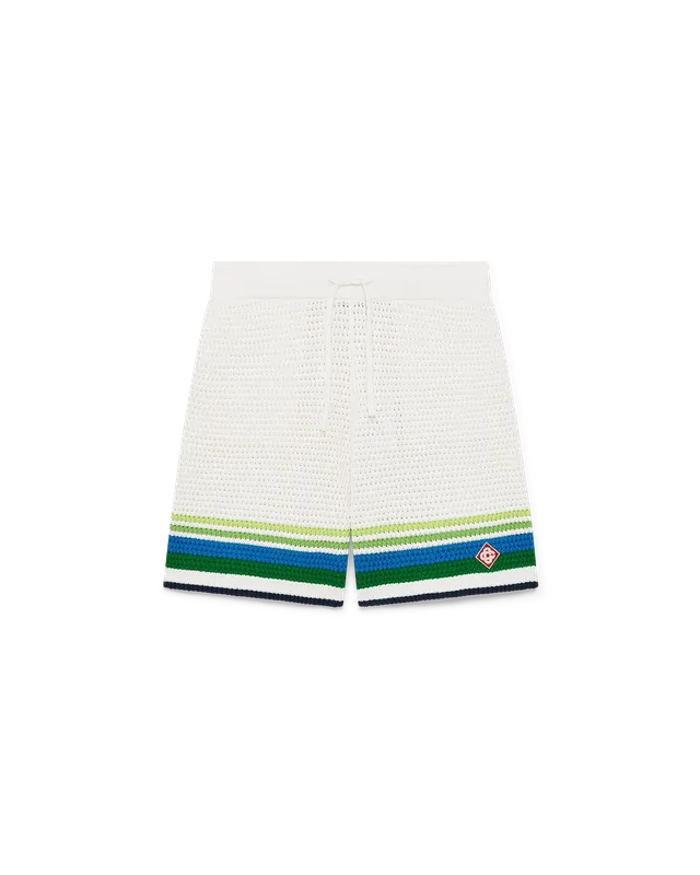 Casablanca Stripe Knitted shorts bianchi uomo