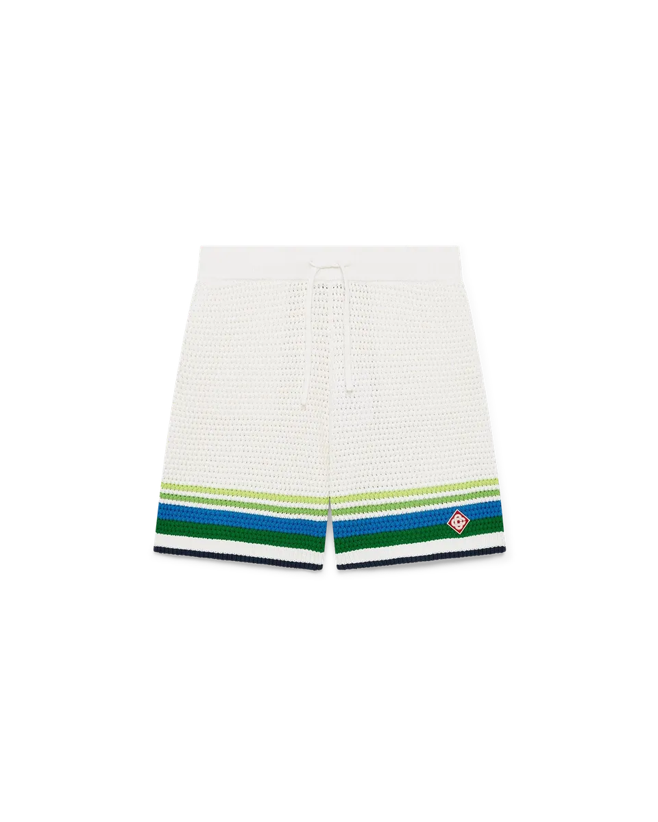 Casablanca Stripe Knitted shorts bianchi uomo