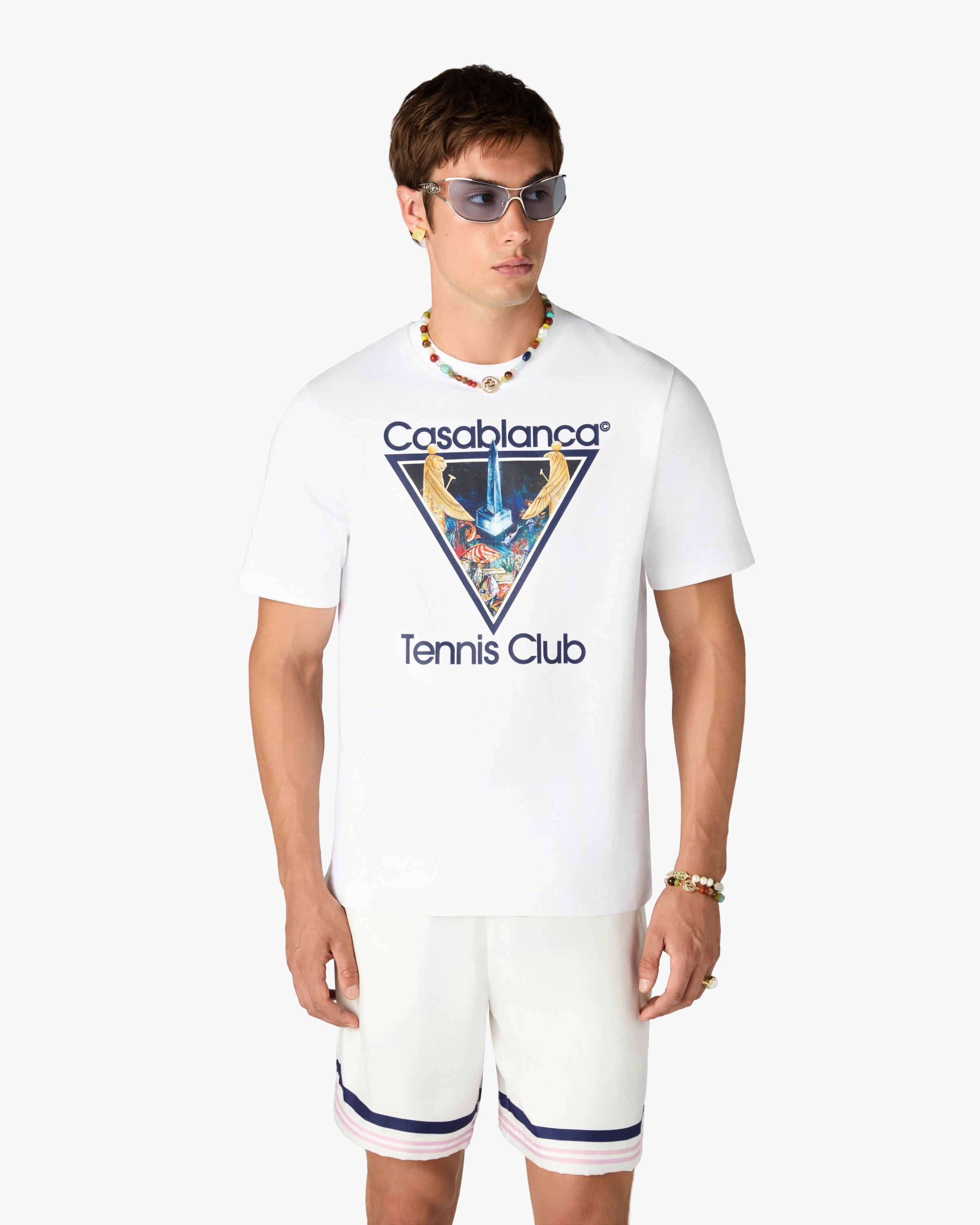 Casablanca Monde Perdu Tennis Club Icon t-shirt bianca cotone