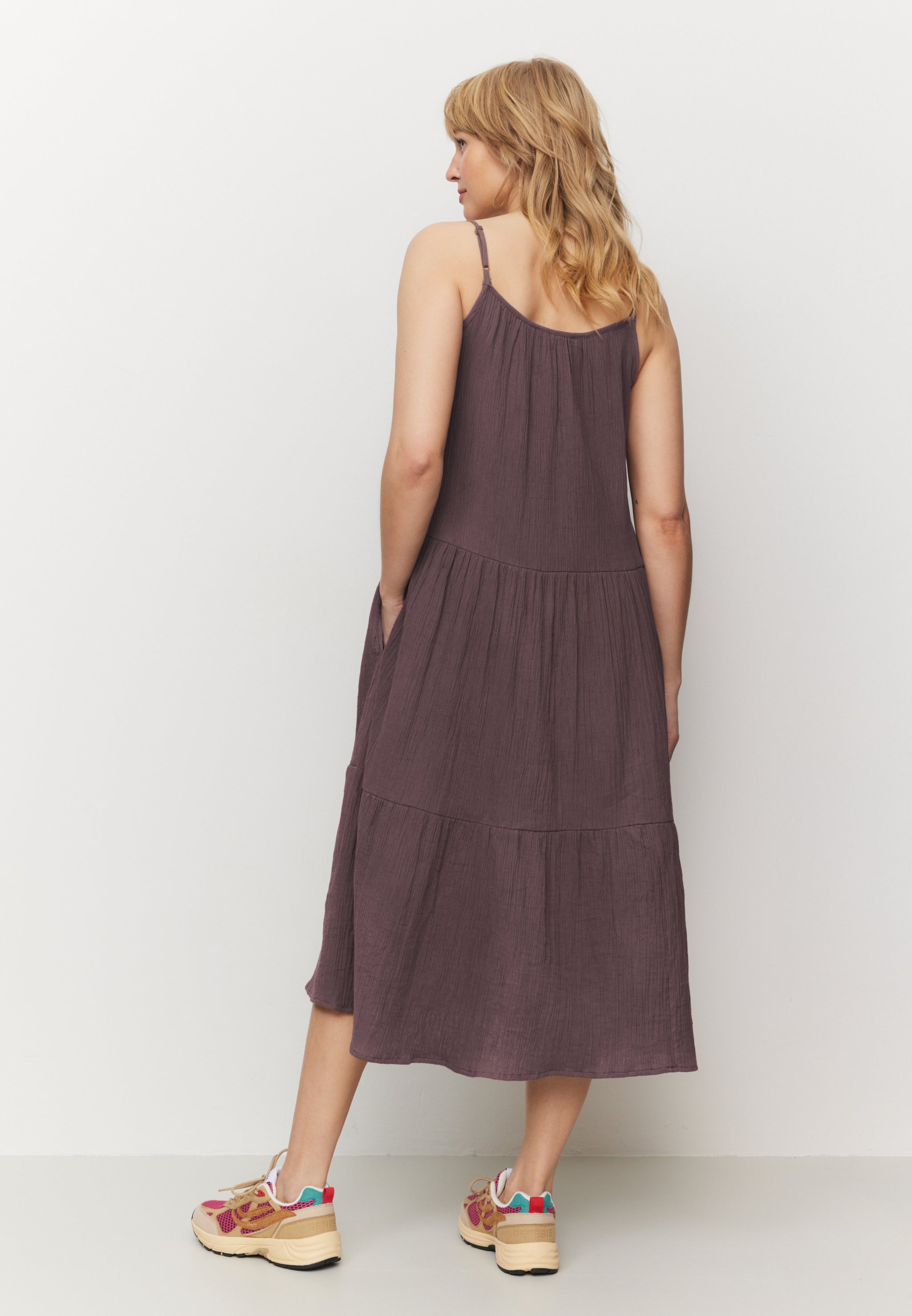 Recolution Felicia abito mussola cotone bio mystic grape