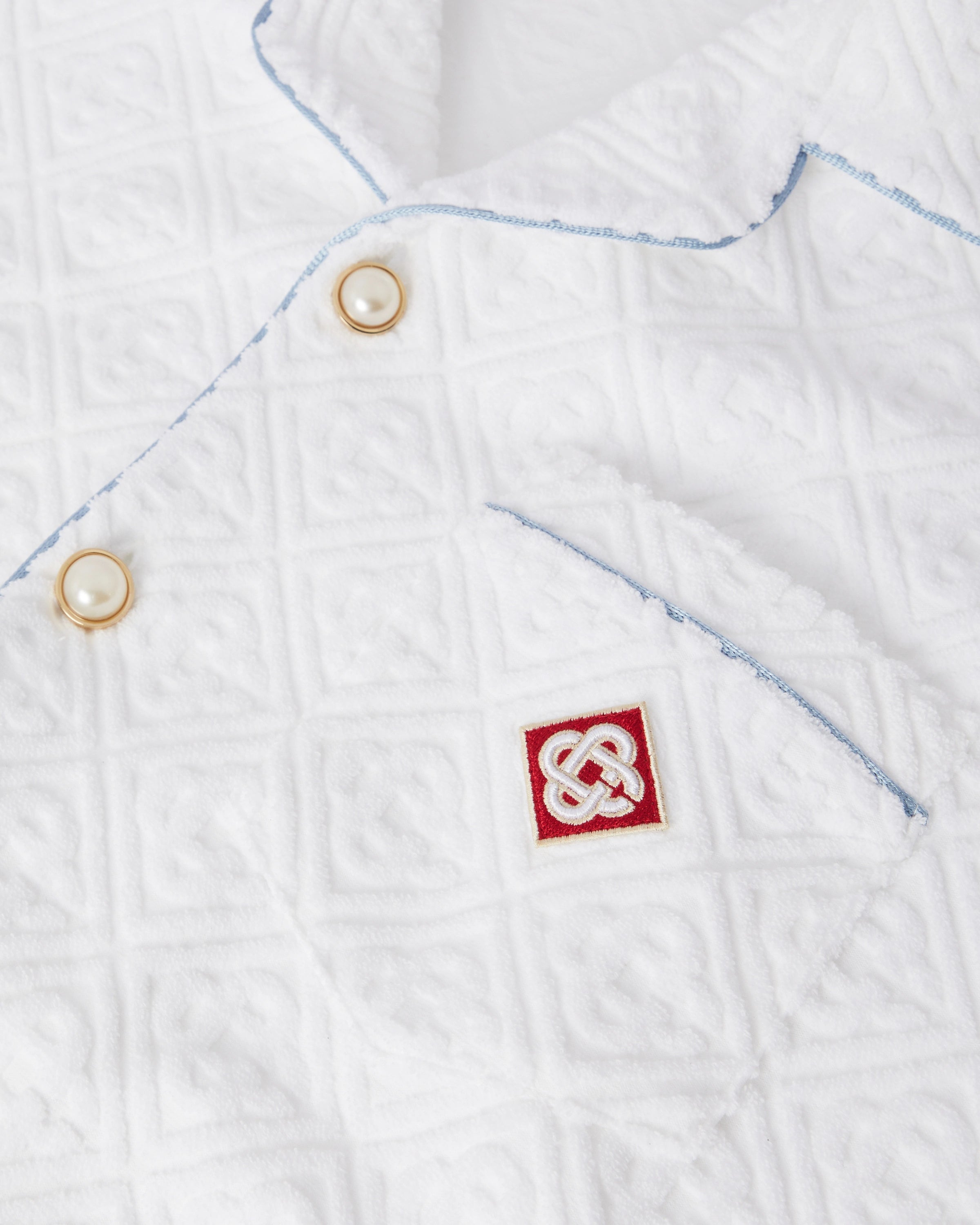 Casablanca Monogram camicia spugna bianca