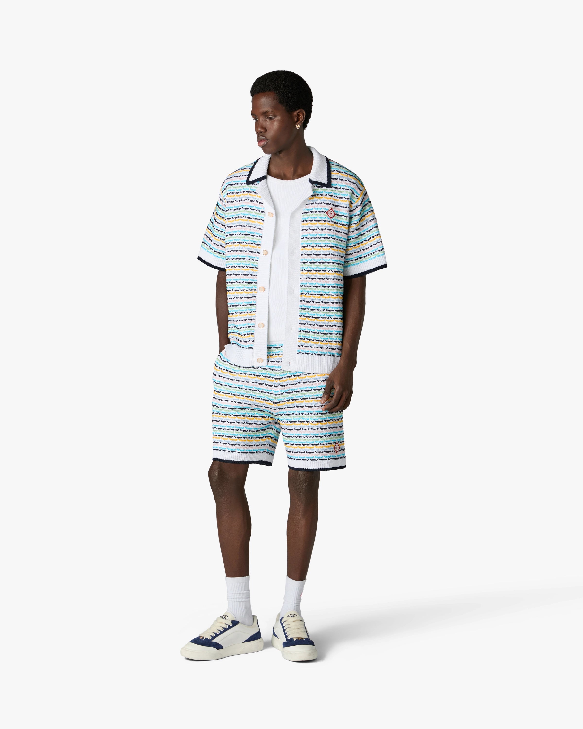 Casablanca Tuck Stitch camicia crochet multicolore
