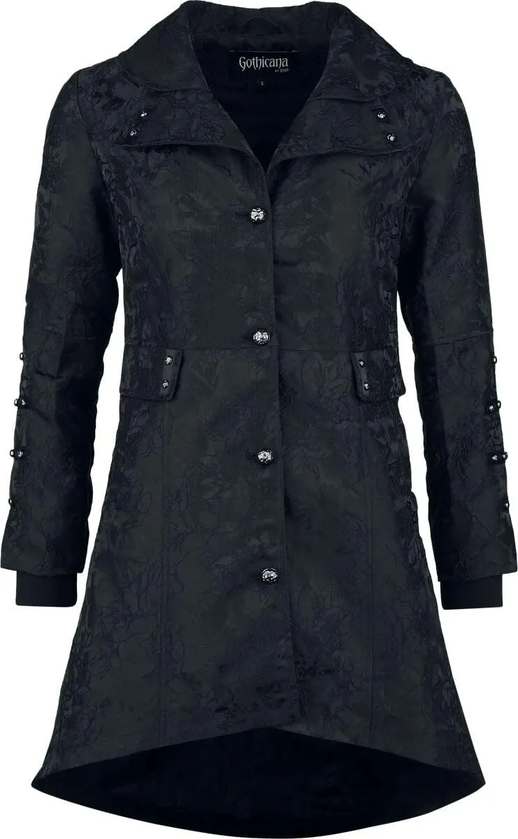 Gothicana by EMP Corsetto t-shirt L cappotto nero borchie