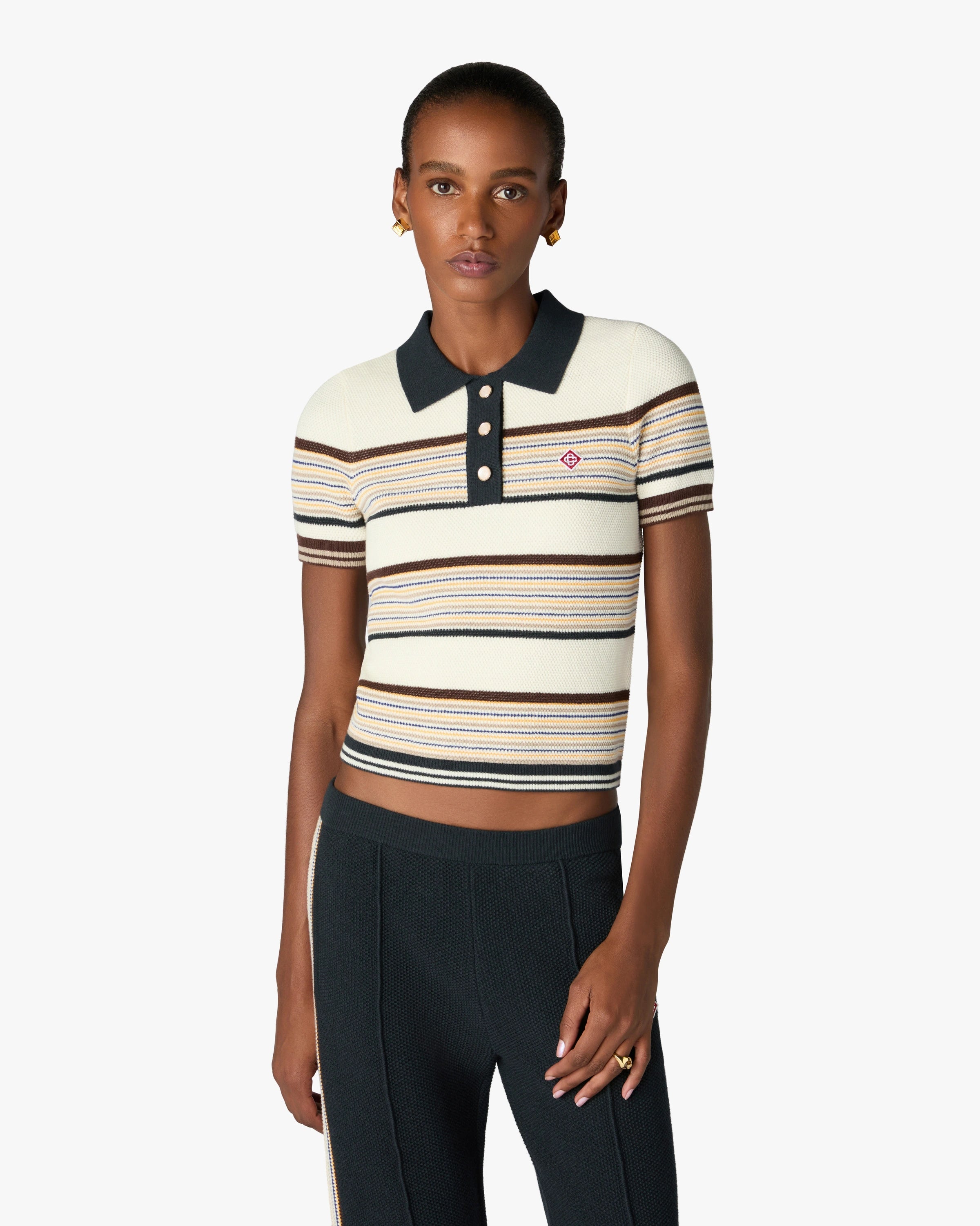Casablanca Café Culture Polo Donna Multicolore lana