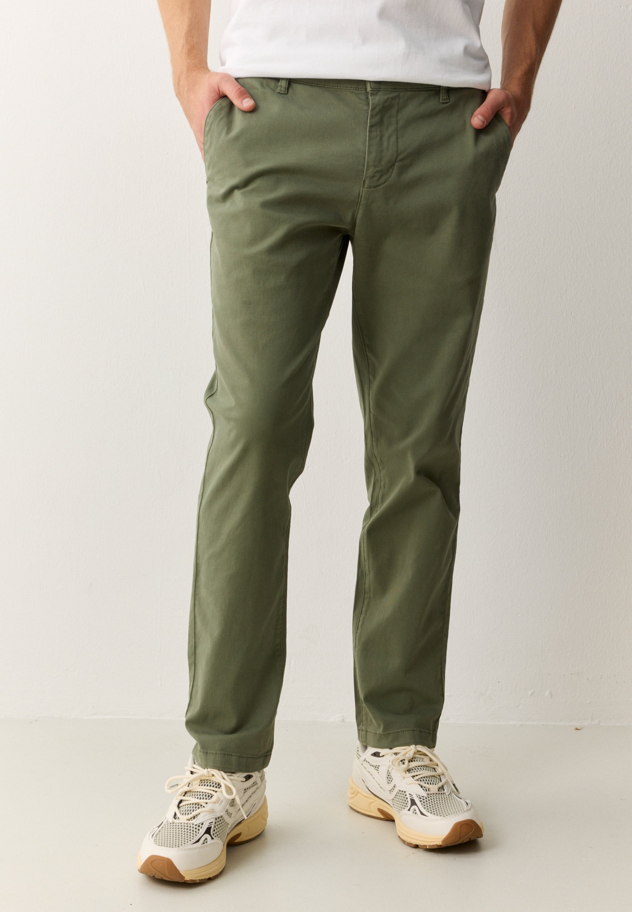 Recolution Kelp pantaloni chino verde oliva cotone bio
