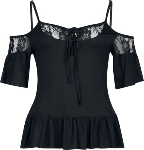 Gothicana by EMP t-shirt donna nera spalle scoperte