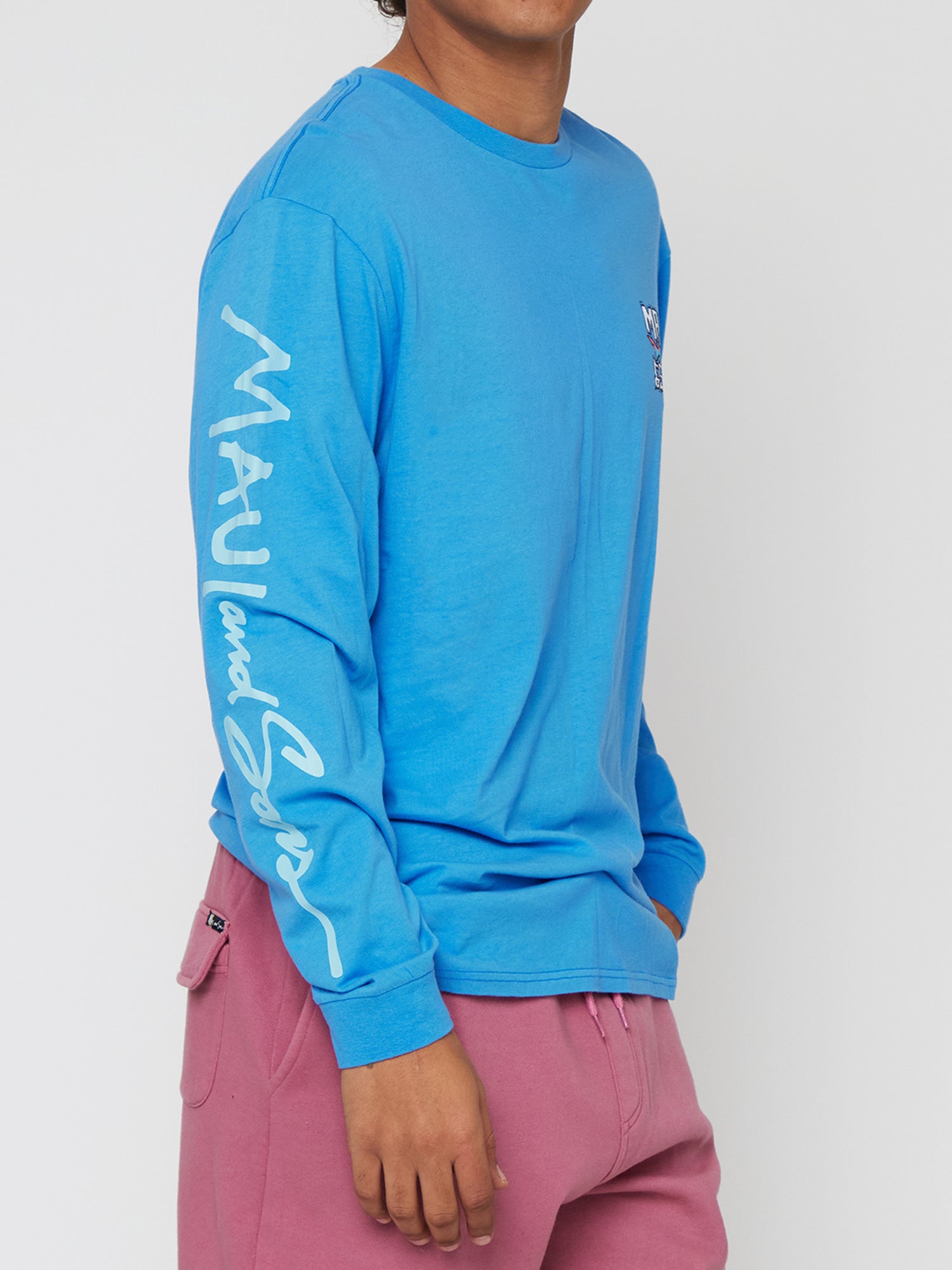 Maui and Sons Booyah Long Sleeve Maglia Azzurra Cotone
