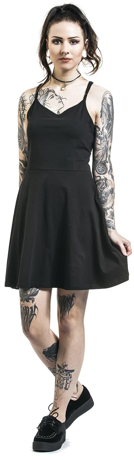 Gothicana by EMP abito nero donna cut-out schiena