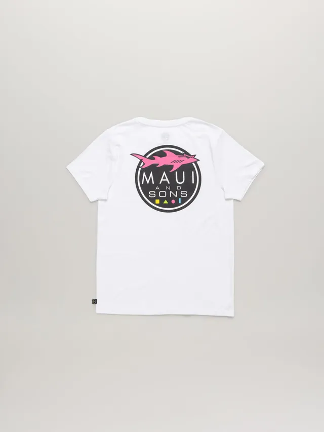 Maui and Sons Classic Shark Logo T-Shirt cotone