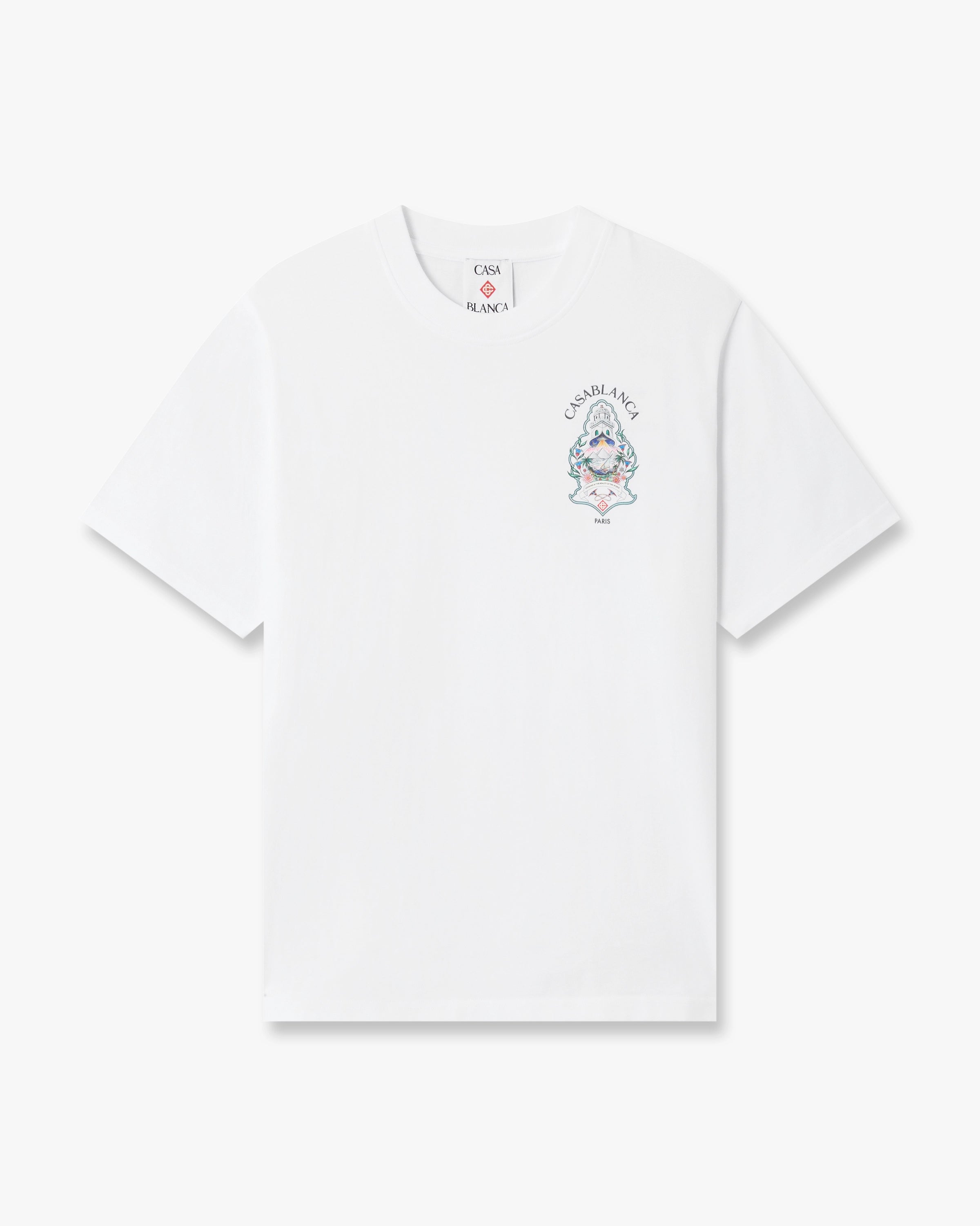 Casablanca Hotel Emblem t-shirt uomo bianca cotone