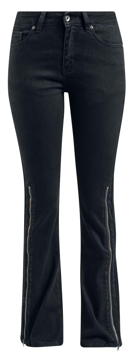 Gothicana by EMP Jeans Boot Cut donna neri 5 tasche
